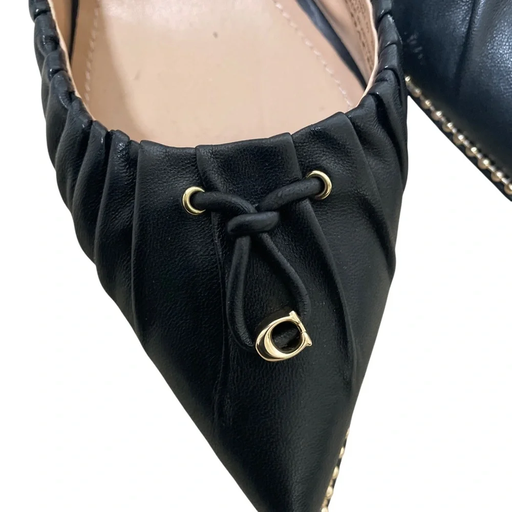 Coach Black Heels with Decorative Bow - Picture 1 of 4